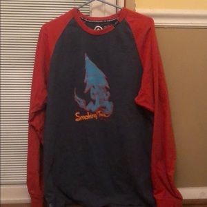 LRG MENS Long sleeve Tee blue/red “Smoking Trees”